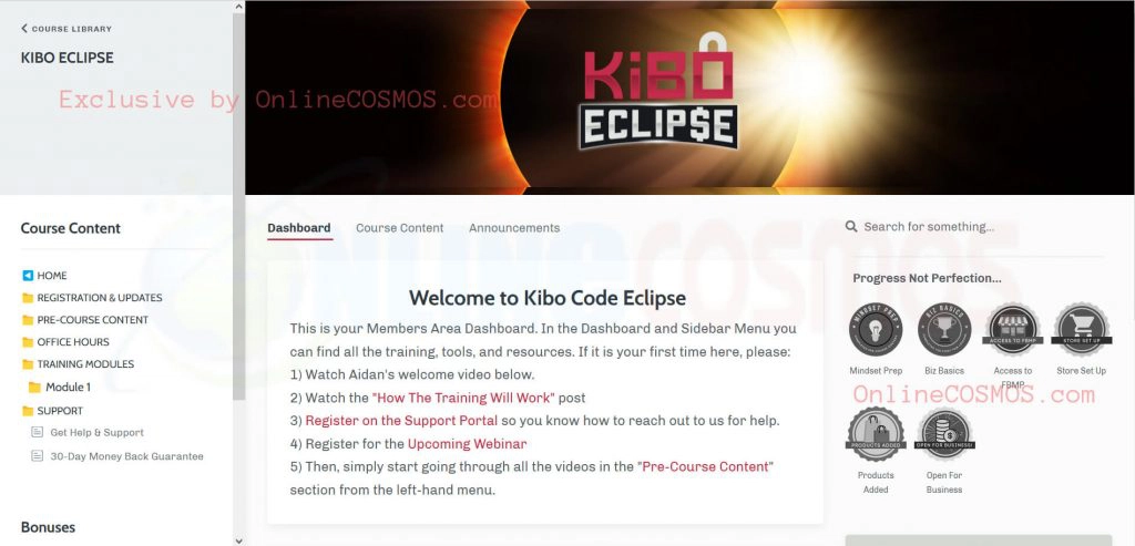 kibo eclipse dashboard