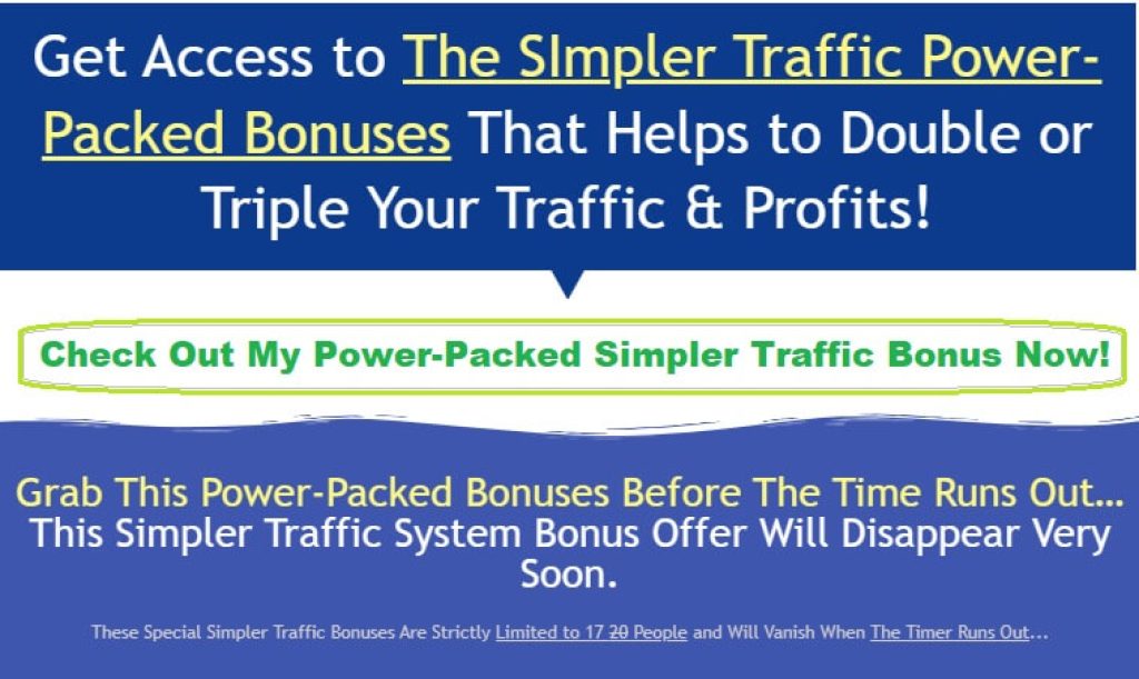 The Simpler Traffic Bonus Offer